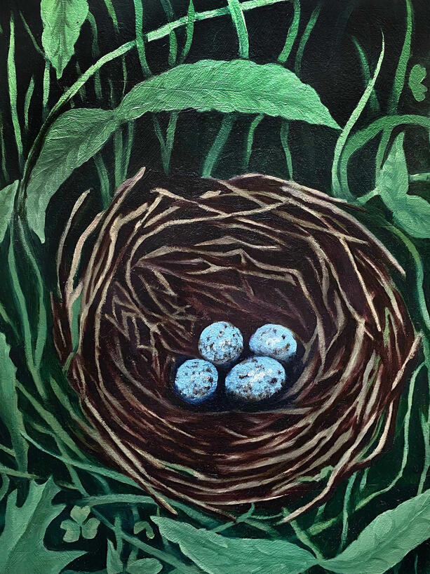 Nest, Oil on Board, 2023